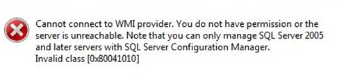 SQL Server Configuration Manager Error