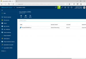 The new workspace, now visible in Azure